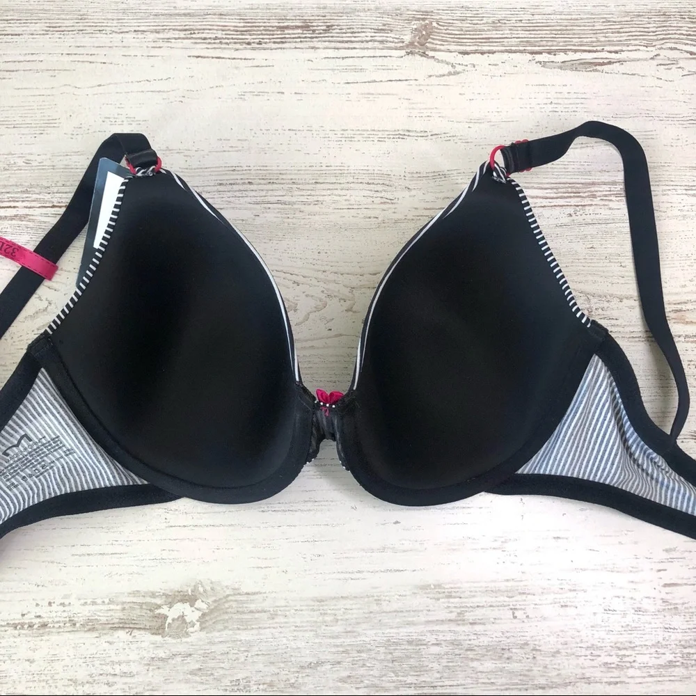 NWT MAIDENFORM One Fab Fit Everyday Demi Underwire Bra Striped 32DD